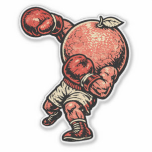 Sticker Pamplemousse K.O. — Boxeur Rétro Vintage