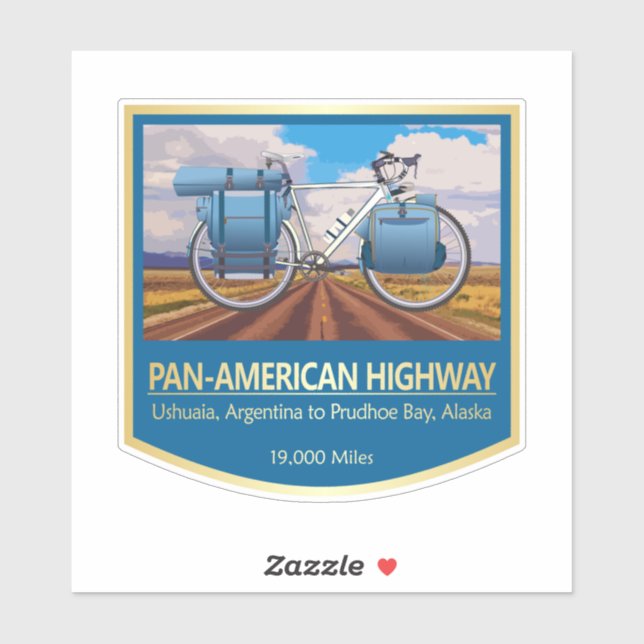 Sticker Pan-American Hwy (bike2) (Feuille)