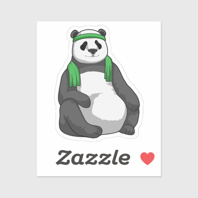 Sticker Panda à Fitness avec serviette (Feuille)