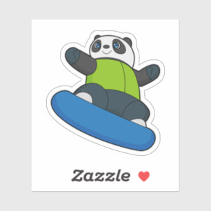 Sticker Panda a Snowboarder