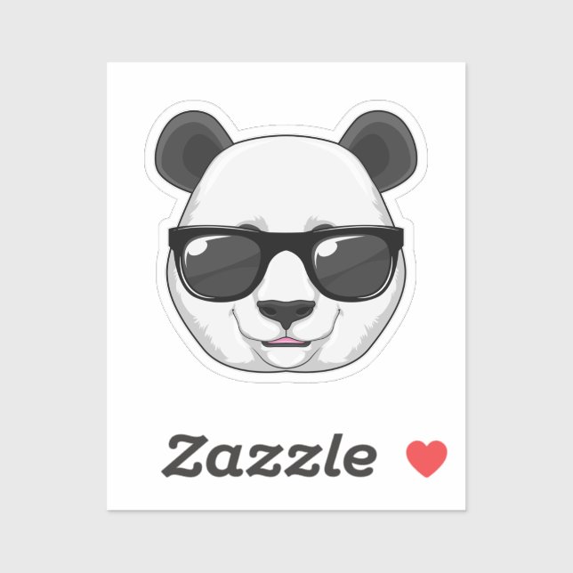 Sticker Panda avec lunettes de soleil (Feuille)