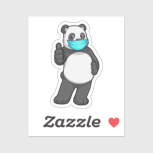 Sticker Panda avec masque visage