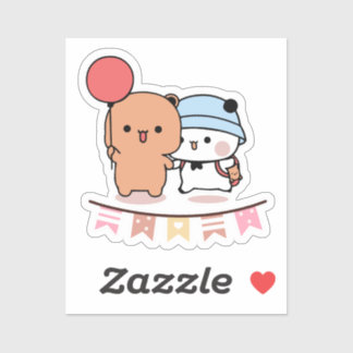 Sticker PANDA BEAR, bubu et dudu câlins ballon d'amour KAW