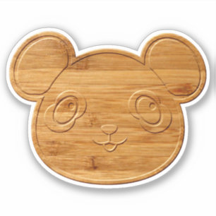 Sticker Panda Bear en Bambou sculpté