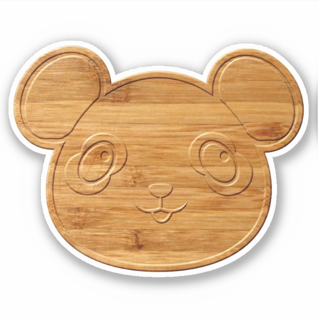 Sticker Panda Bear en Bambou sculpté (Devant)