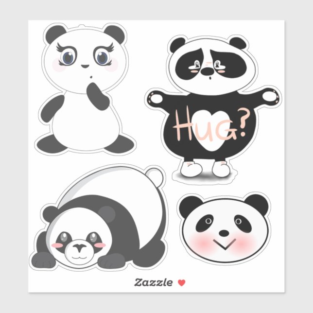 Sticker Panda Bears (Feuille)