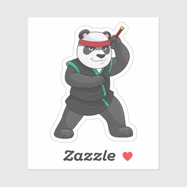 Sticker Panda comme Ninja en costume (Feuille)