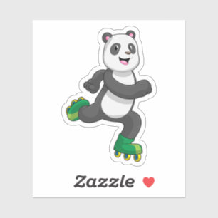 Sticker Panda comme Patinage en ligne avec Roller skates