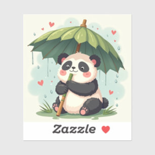Sticker Panda de jour de pluie – Parapluie en bambou Kawai