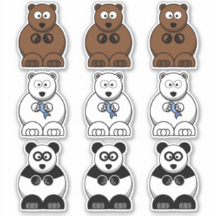 Sticker Panda de l'ours, Polaire et Brown dessin de l'ours