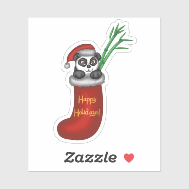 Sticker Panda de Noël (Feuille)