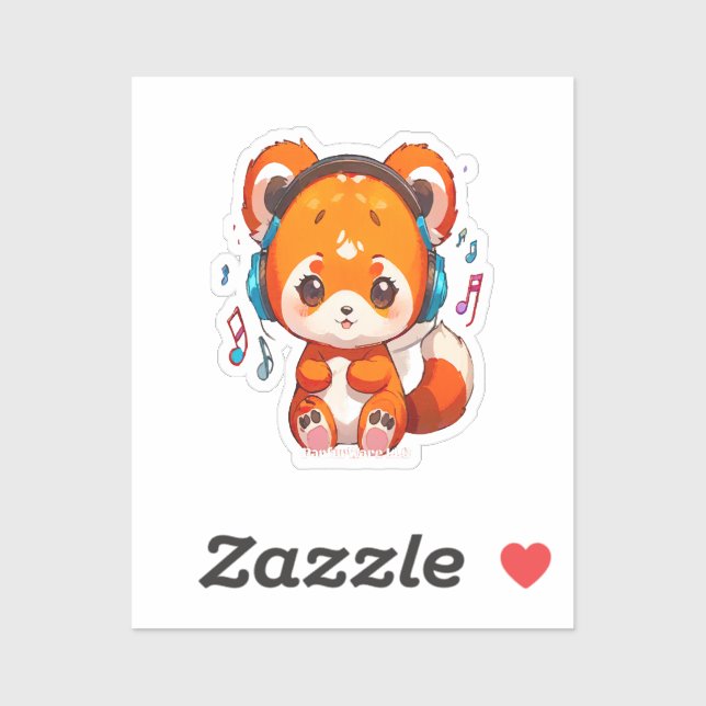 Sticker Panda écoutant de la musique Kpop (Feuille)