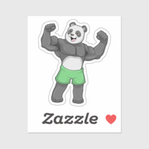 Sticker Panda en Bodybuilder au Bodybuilding