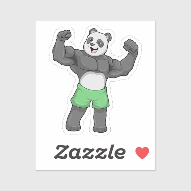 Sticker Panda en Bodybuilder au Bodybuilding (Feuille)