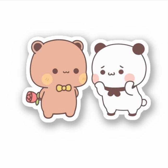 Sticker Panda Et Brownie Bear Couple (Devant)