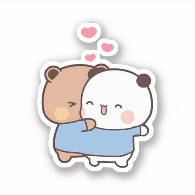 Sticker Panda Et Brownie Bear Couple (Devant)