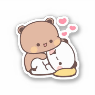 Sticker Panda Et Brownie Bear Couple