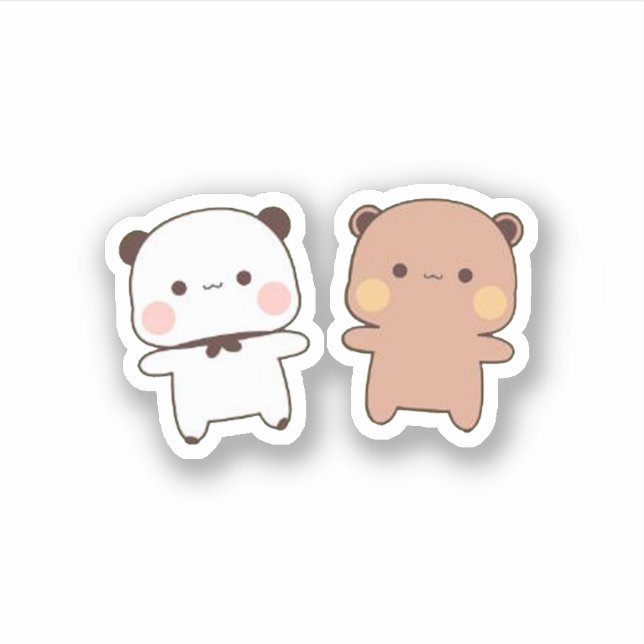Sticker Panda Et Brownie Bear Couple (Devant)