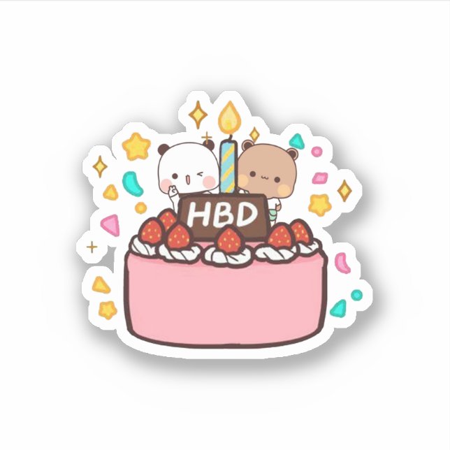 Sticker Panda Et Brownie Bear Couple (Devant)