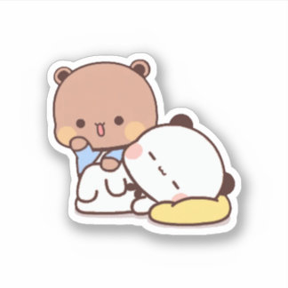 Sticker Panda Et Brownie Bear Couple