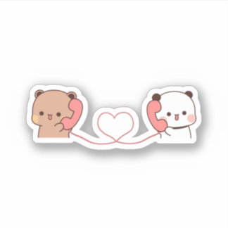 Sticker Panda Et Brownie Bear Couple