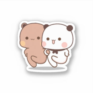 Sticker Panda Et Brownie Bear Couple