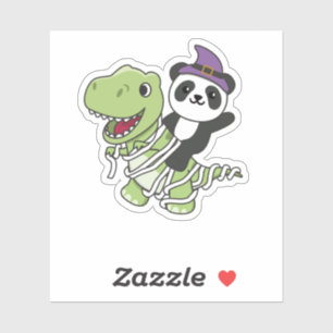 Sticker Panda Halloween heureux T-rex costume maman