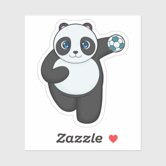 Sticker Panda Handball player Handball (Feuille)