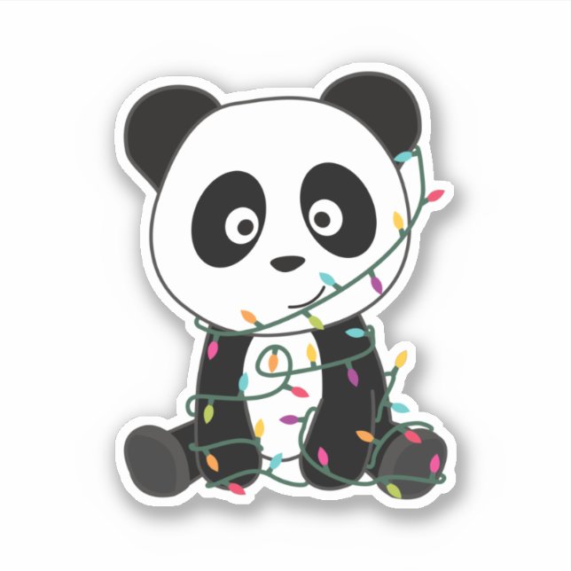 Sticker Panda Noël Neige Animaux d'hiver Pandas (Devant)