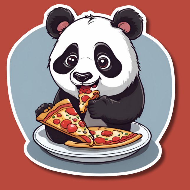 Sticker Panda Pizza Manger (Créateur téléchargé)