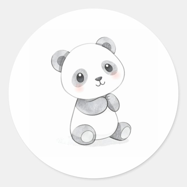 Sticker Panda pour bébé mignon Illustration de l'a (Devant)