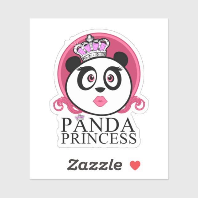 Sticker Panda Princesse Panda Reine Couronne (Feuille)