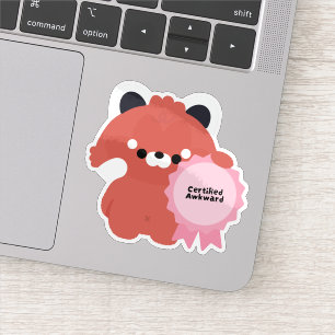 Sticker Panda roux certifié maladroit