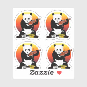 Sticker Panda Violinst