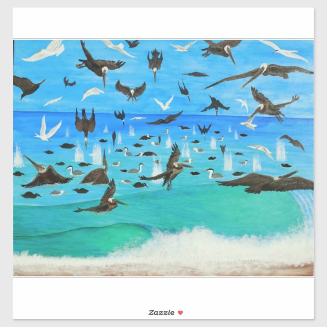 Sticker pandemonium pélican (Feuille)