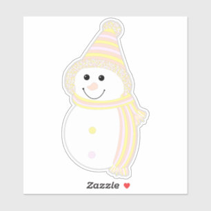 Sticker Pangender Pride Snowman Snowperson Drapeau