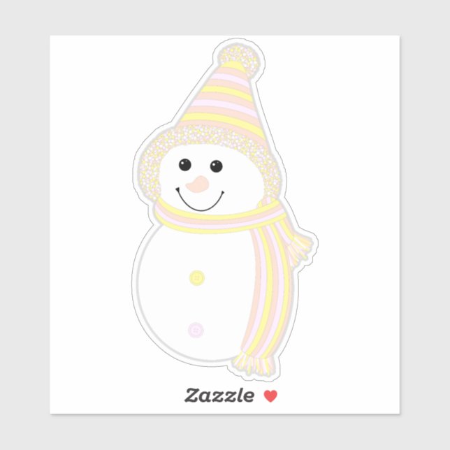 Sticker Pangender Pride Snowman Snowperson Drapeau (Feuille)