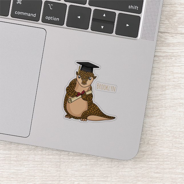 Sticker Pangolin mignon diplômé dessin animé (Détail)