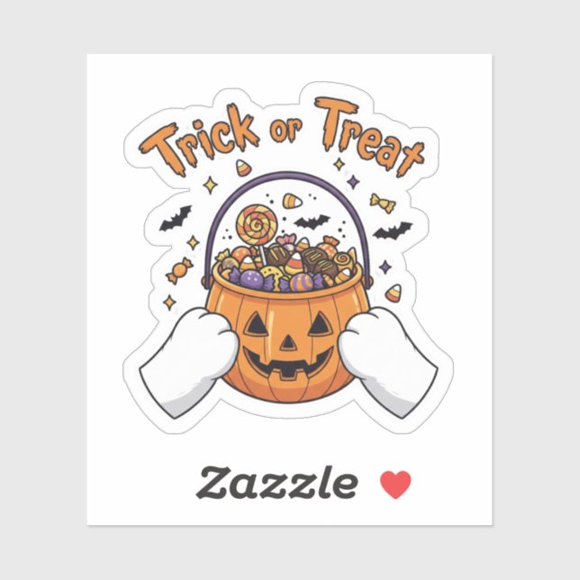 Sticker Paniers à coller ou à traiter - Cute Chat Hallowee (Feuille)