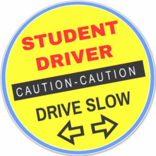 Sticker Panneau Attention Conducteur Étudiant (Pour Voitur