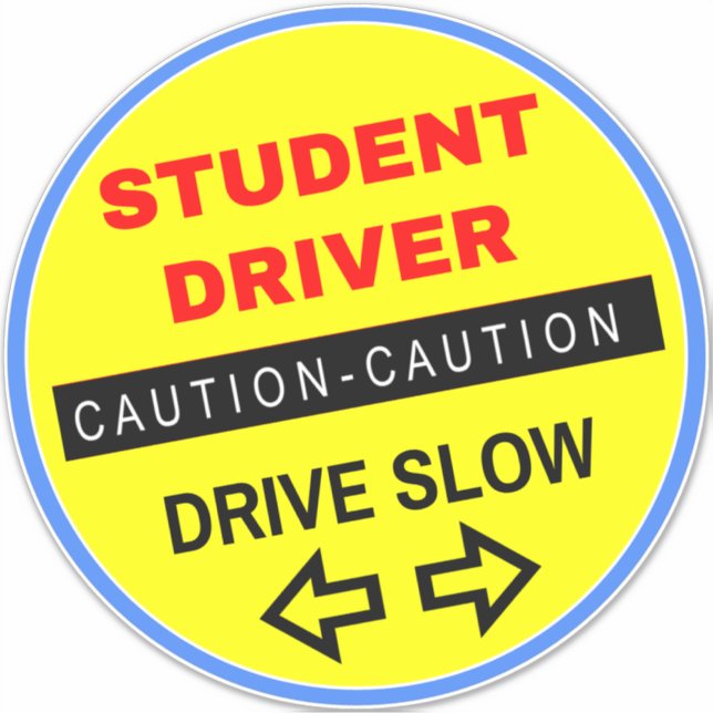 Sticker Panneau Attention Conducteur Étudiant (Pour Voitur (Devant)