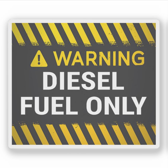 Sticker Panneau d'avertissement carburant diesel uniquemen (Devant)