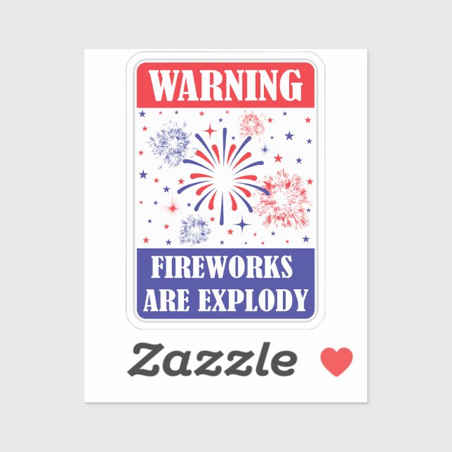 Sticker Panneau d'avertissement de feux d'artifice (Feuille)