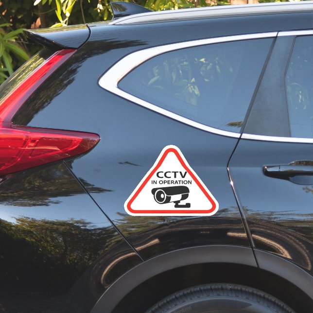 Sticker Panneau d'avertissement triangulaire CCTV en fonct (Coté voiture)
