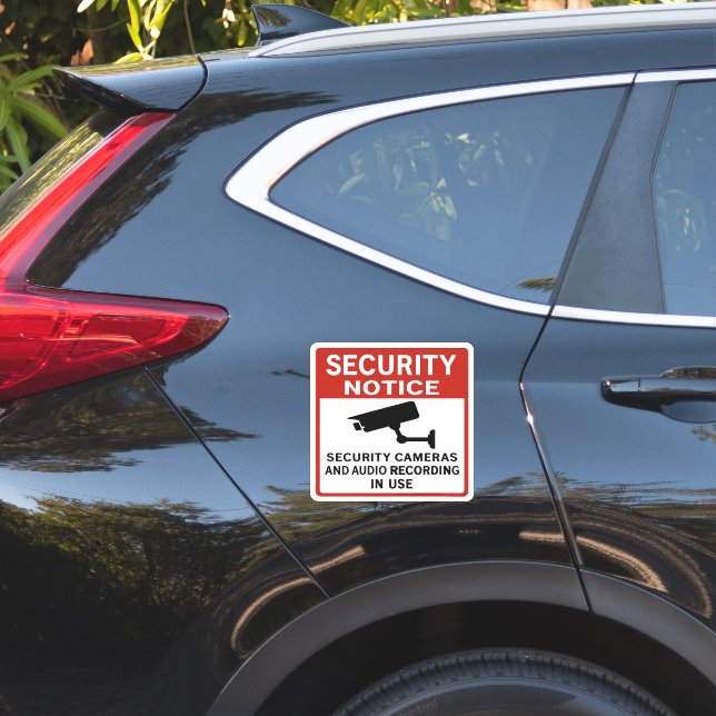 Sticker Panneau d'avis de sécurité – Caméras de surveillan (Coté voiture)