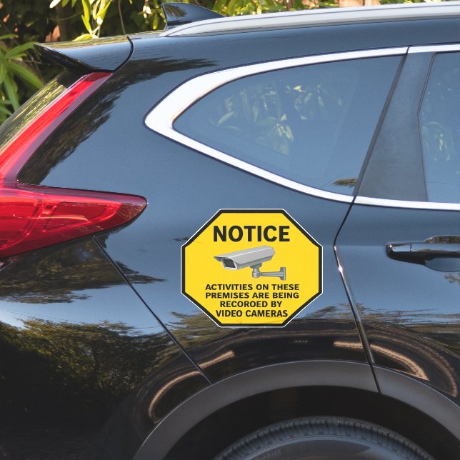 Sticker Panneau d'avis de vidéosurveillance (Coté voiture)