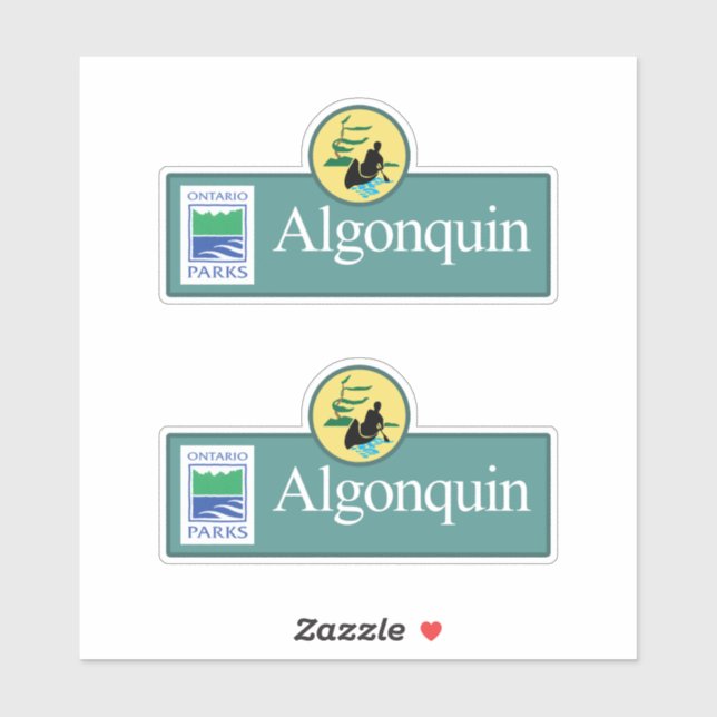 Sticker Panneau de la nature du parc Algonquin (Feuille)