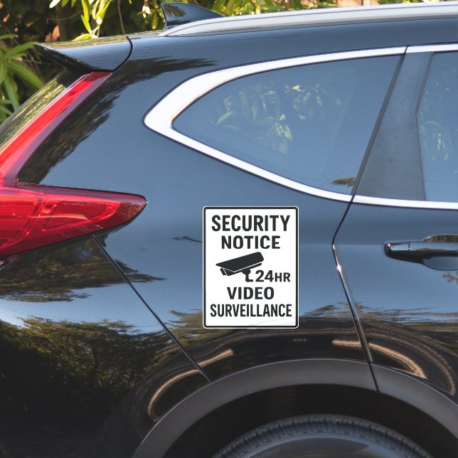 Sticker Panneau de sécurité de surveillance vidéo 24 heure (Coté voiture)