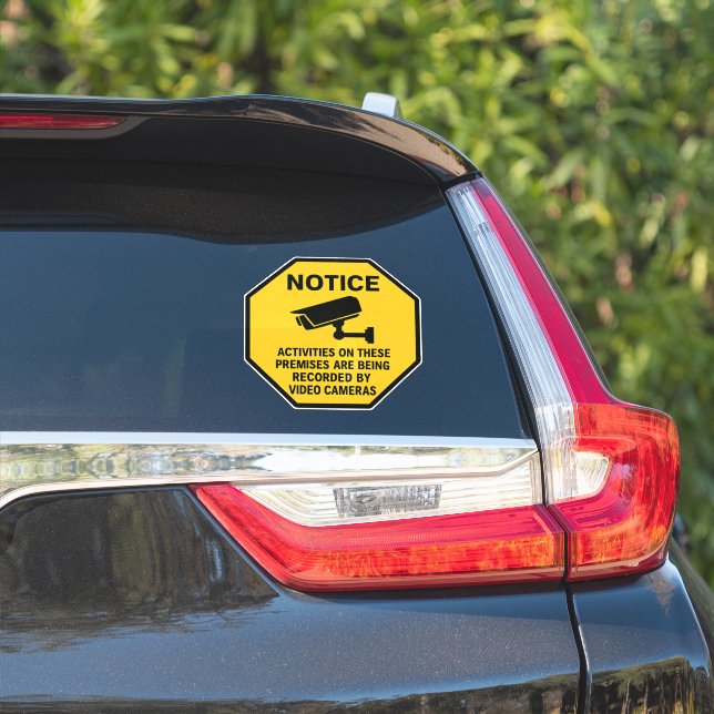 Sticker Panneau de signalisation de vidéosurveillance  (Côté voiture)