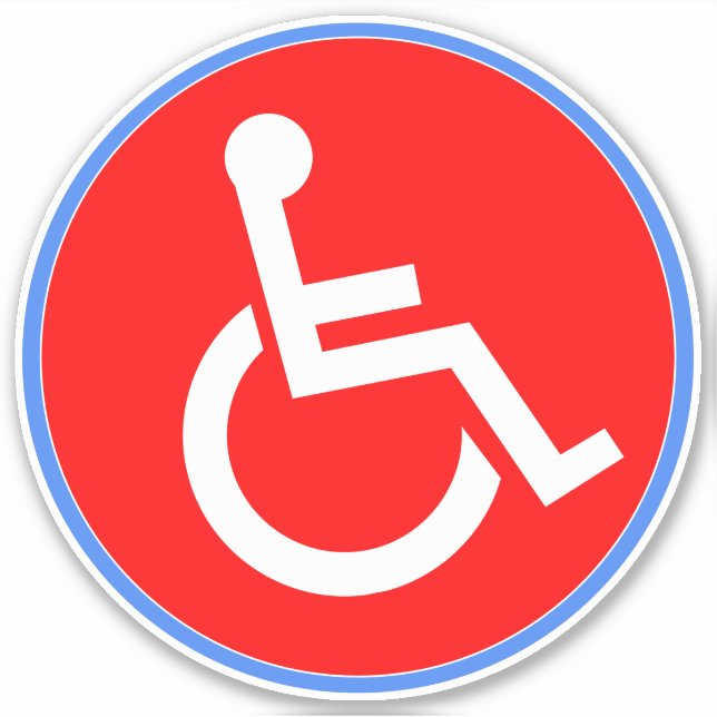 Sticker Panneau de stationnement pour handicapés en fauteu (Devant)